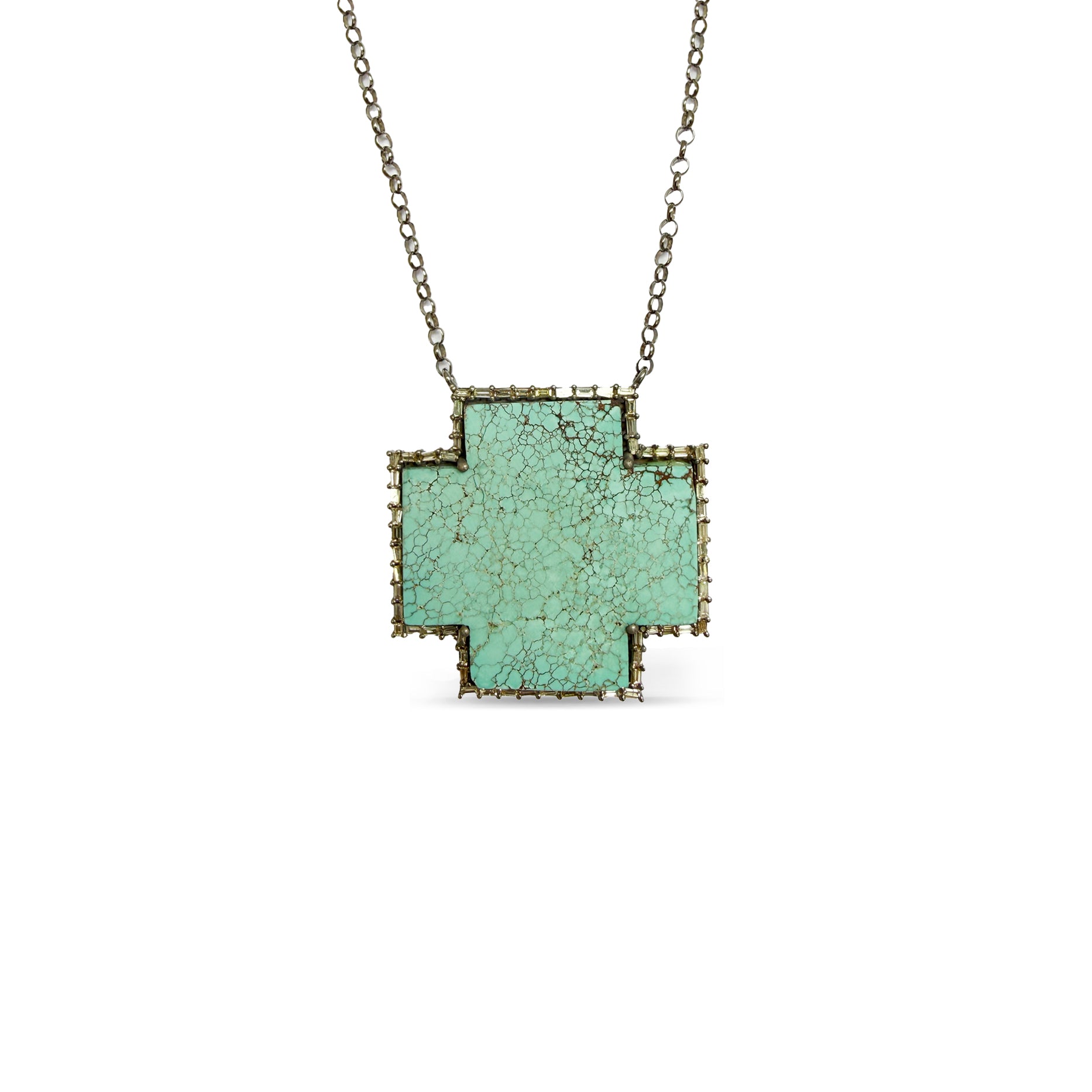 Large Turquoise Cross Necklace 2
