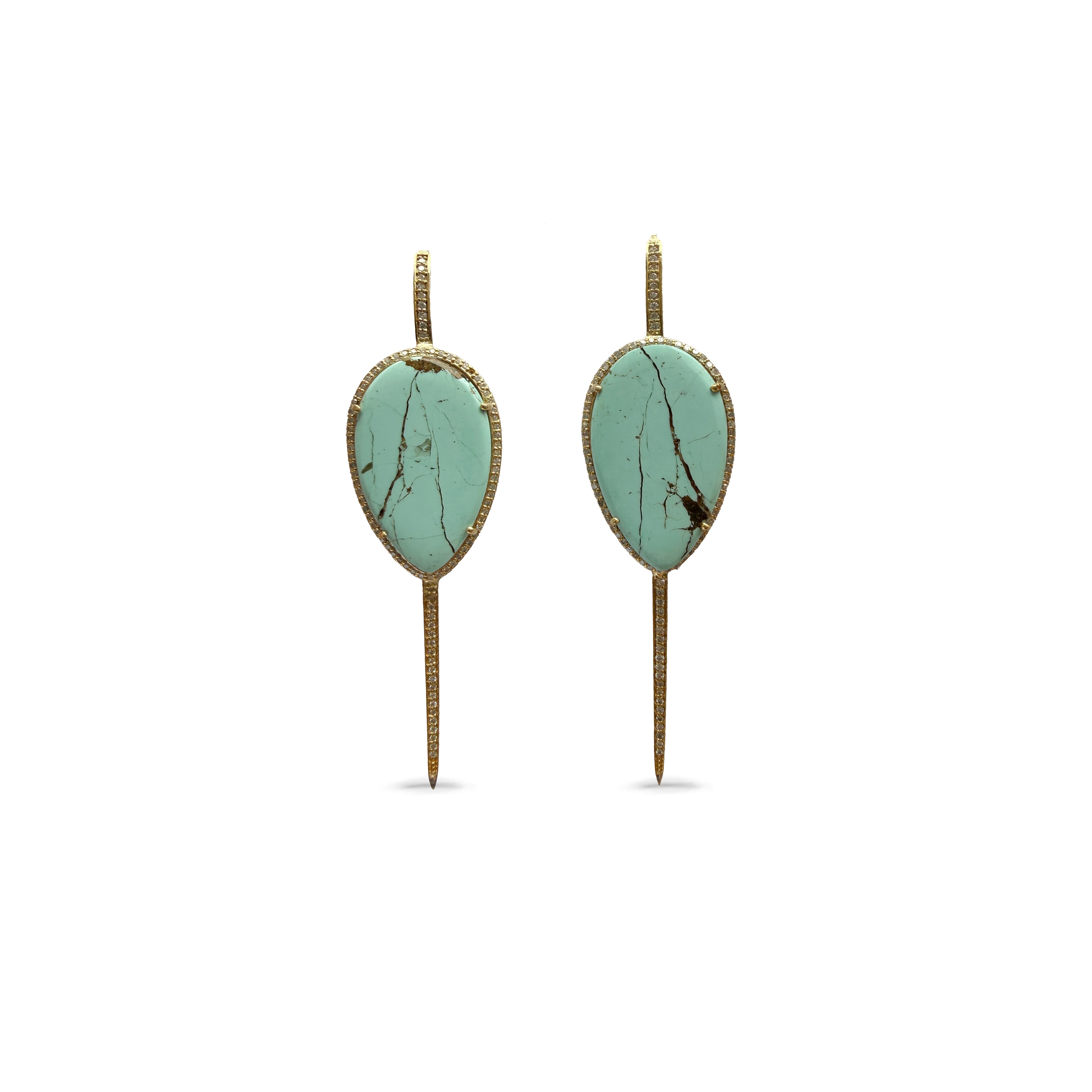 14k Sonoran + Pave Drop Earrings