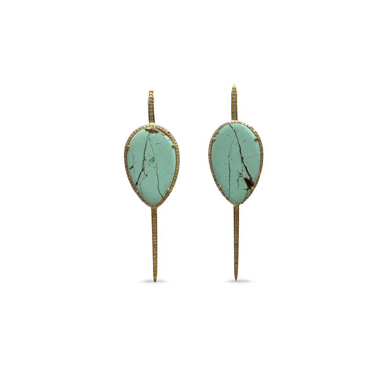 14k Sonoran + Pave Drop Earrings