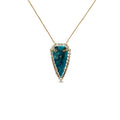 14k Turquoise Baguette Arrowhead Necklace