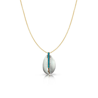 14k Cowrie Shell Charm Necklace