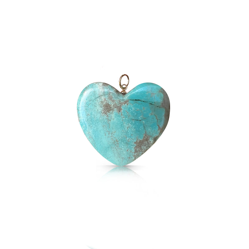 14k Turquoise Heart Pendant