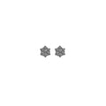 14k White Gold Diamond Flower Stud Earrings
