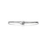14k White Gold Hammered Bezel Bracelet