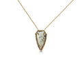 14k White Buffalo Baguette Arrowhead Necklace