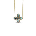 14k Golden Hills Turquoise Baguette Cross Necklace