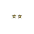 14k Yellow Gold Diamond Star Stud Earrings
