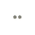 14k Yellow Gold Diamond Flower Stud Earrings