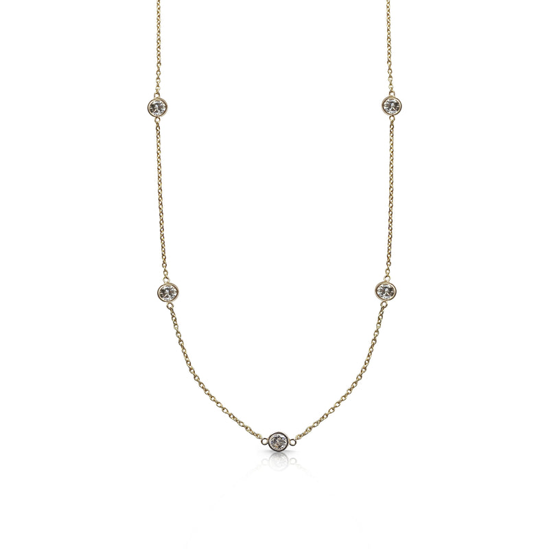 14k Yellow Gold Dainty Diamond Necklace