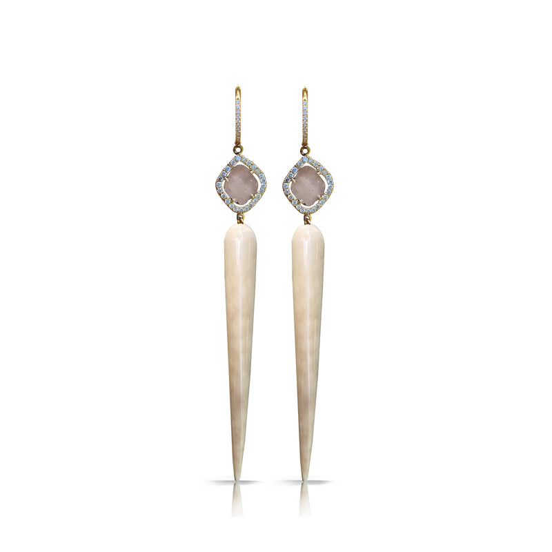 14k Tear Drop Tusk Earrings