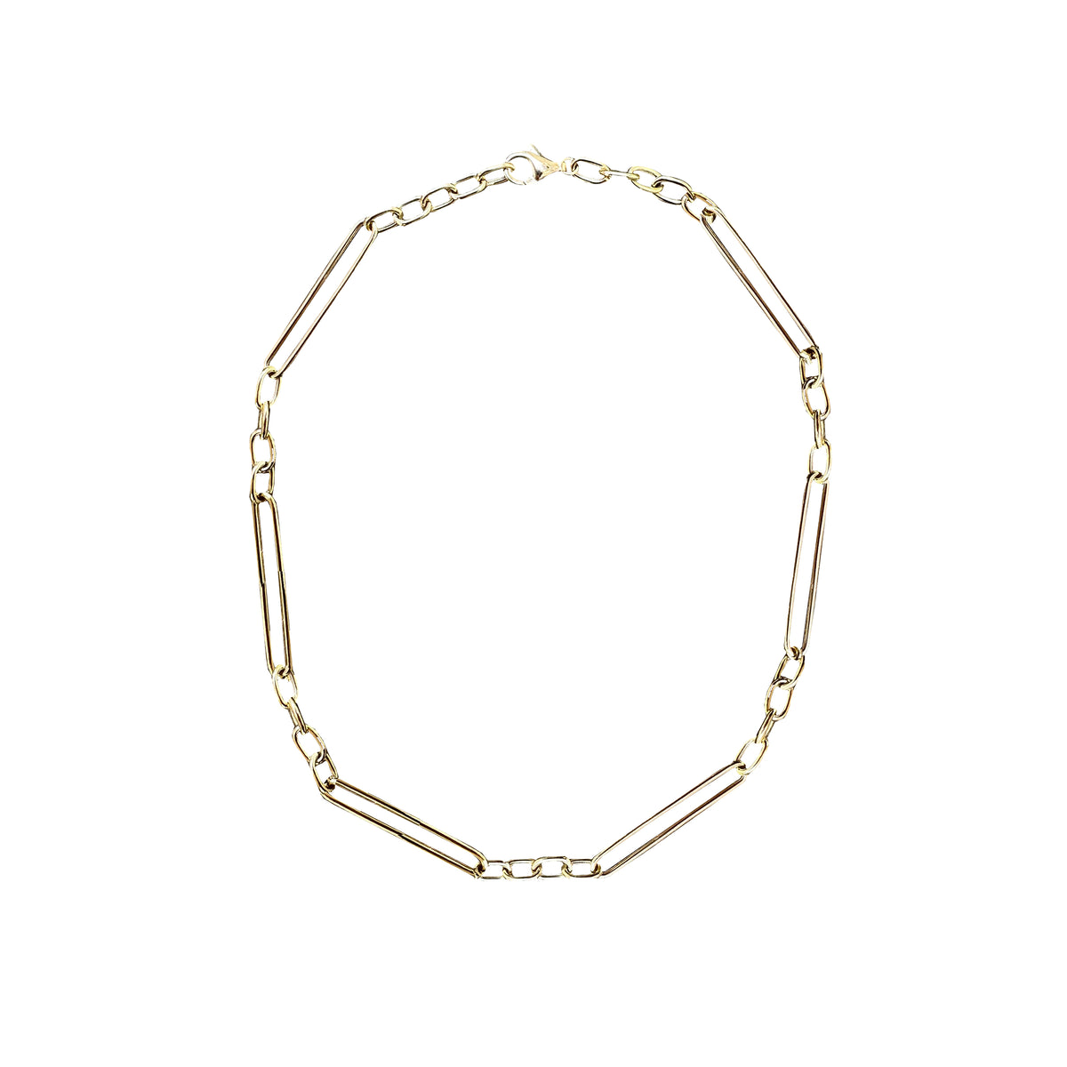 14k Elongated Mixed Link Chain