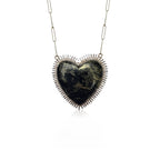 14k Pave Baguette Apache Heart Necklace