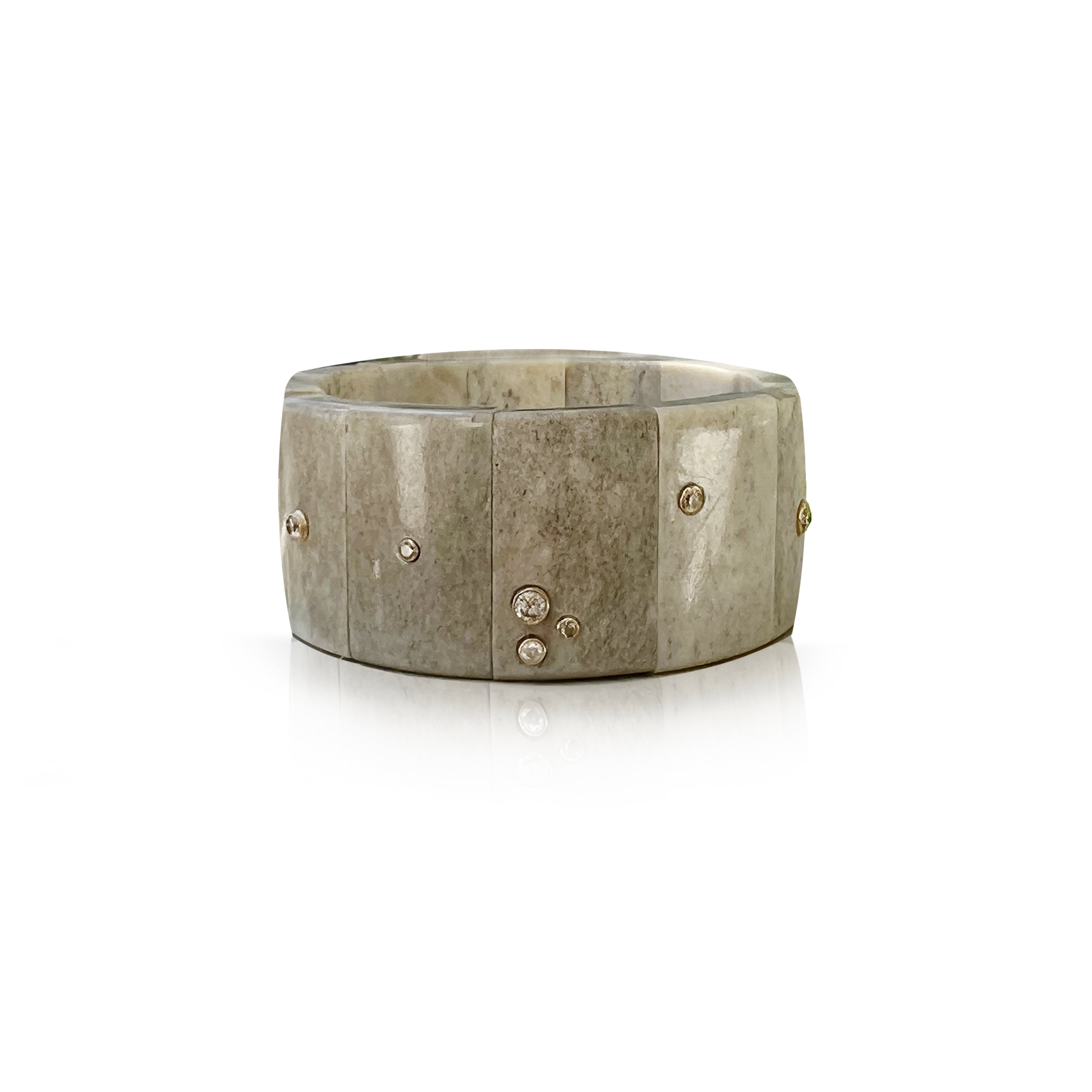 14k Moose Antler Bezel Diamond Bracelet