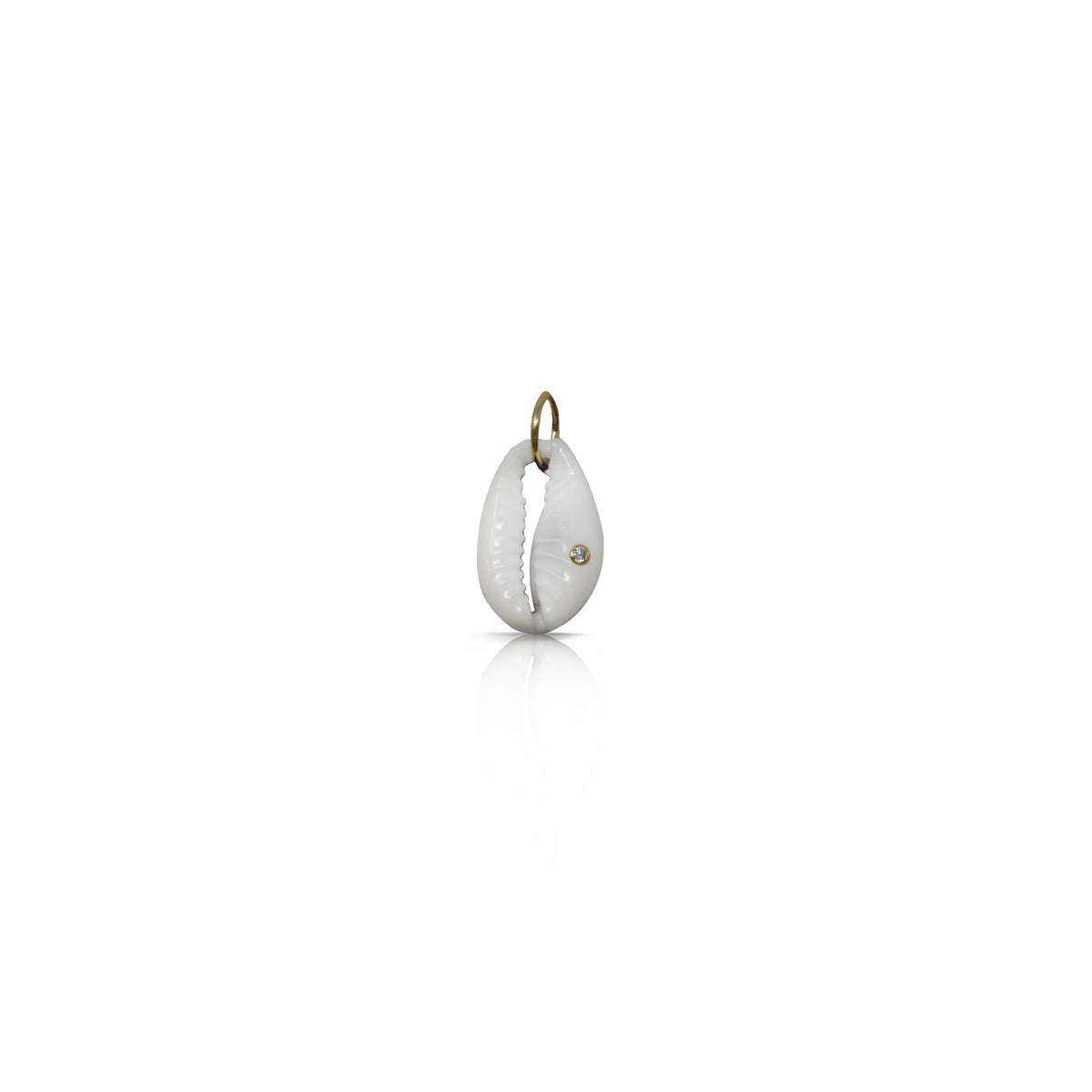 14k Natural Cowrie Charm