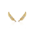 14K Gold Feather Ear Crawler
