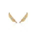 14K Gold Feather Ear Crawler