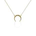 14k Pave Diamond Double Tusk Necklace