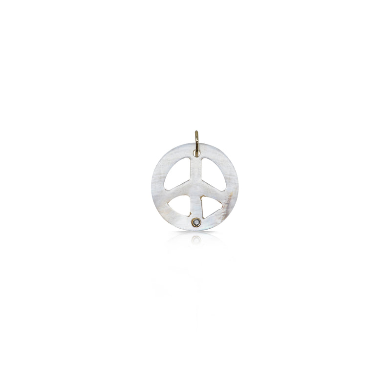 Mother of Pearl Peace Sign Charm