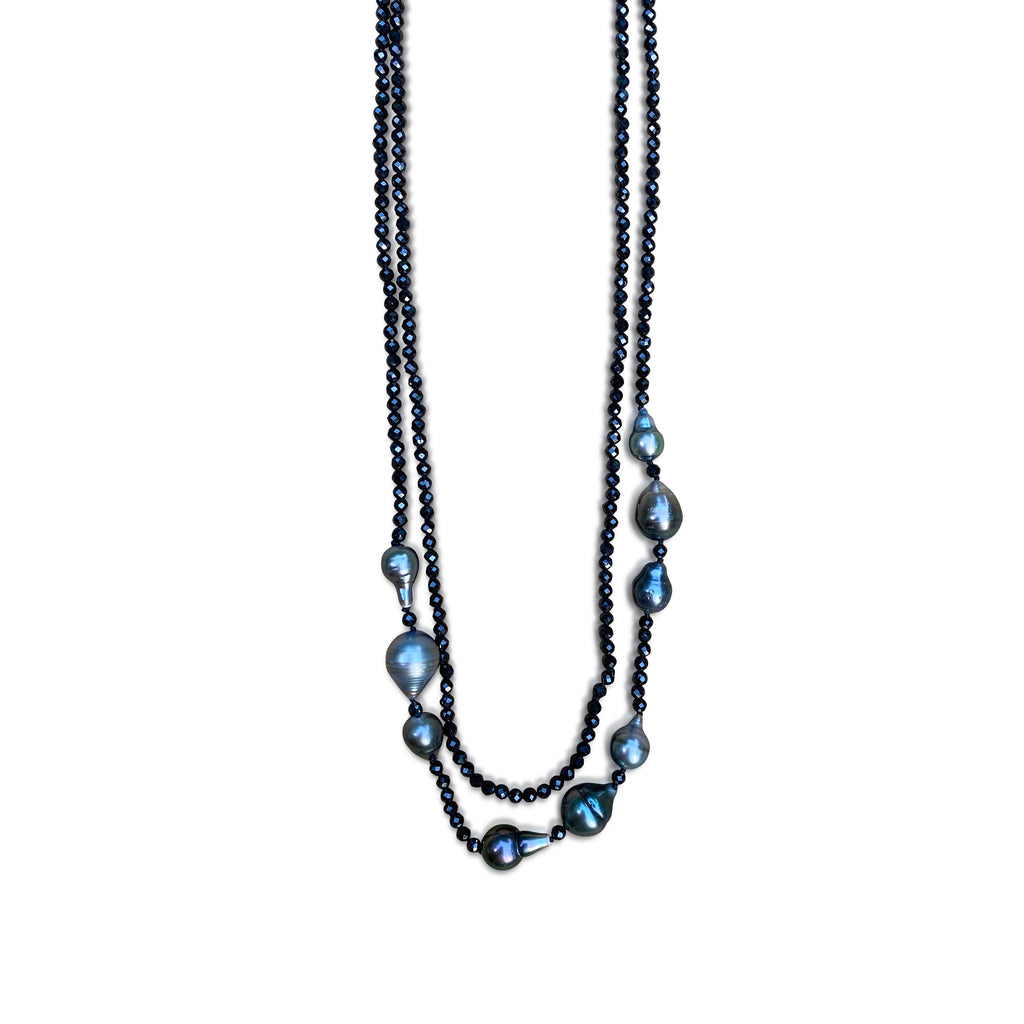 Layered Pearl + Spinel Necklaces