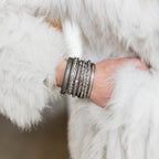 Pave + 6 Sliced Diamond Bangle