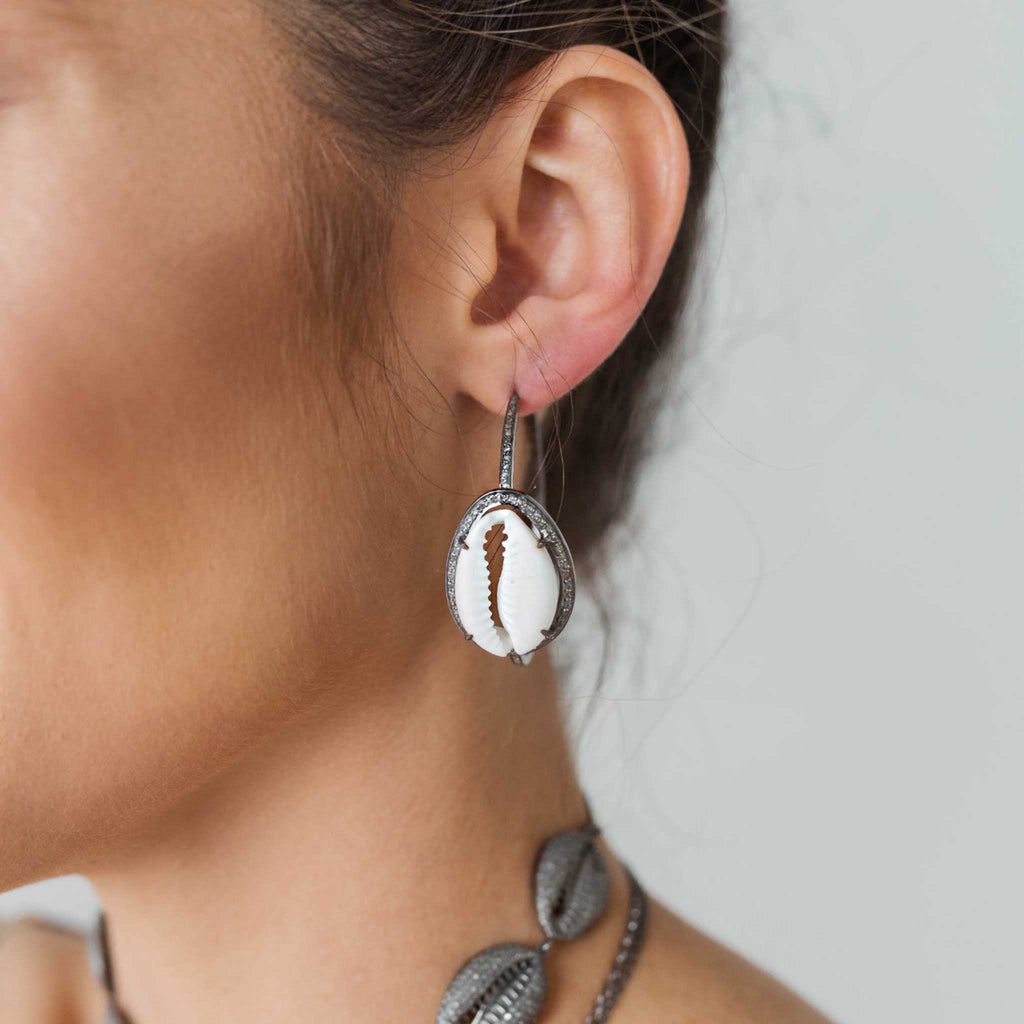 Cowrie Shell Hoops