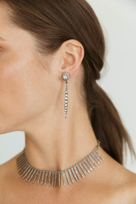 Sliced Diamond Spike Stud Earrings