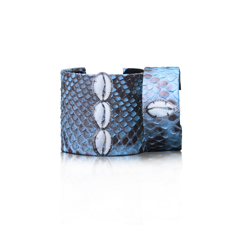 Turquoise Cowrie Python Cuff