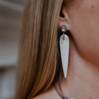 Horn Drop Diamond Stud Earrings Light