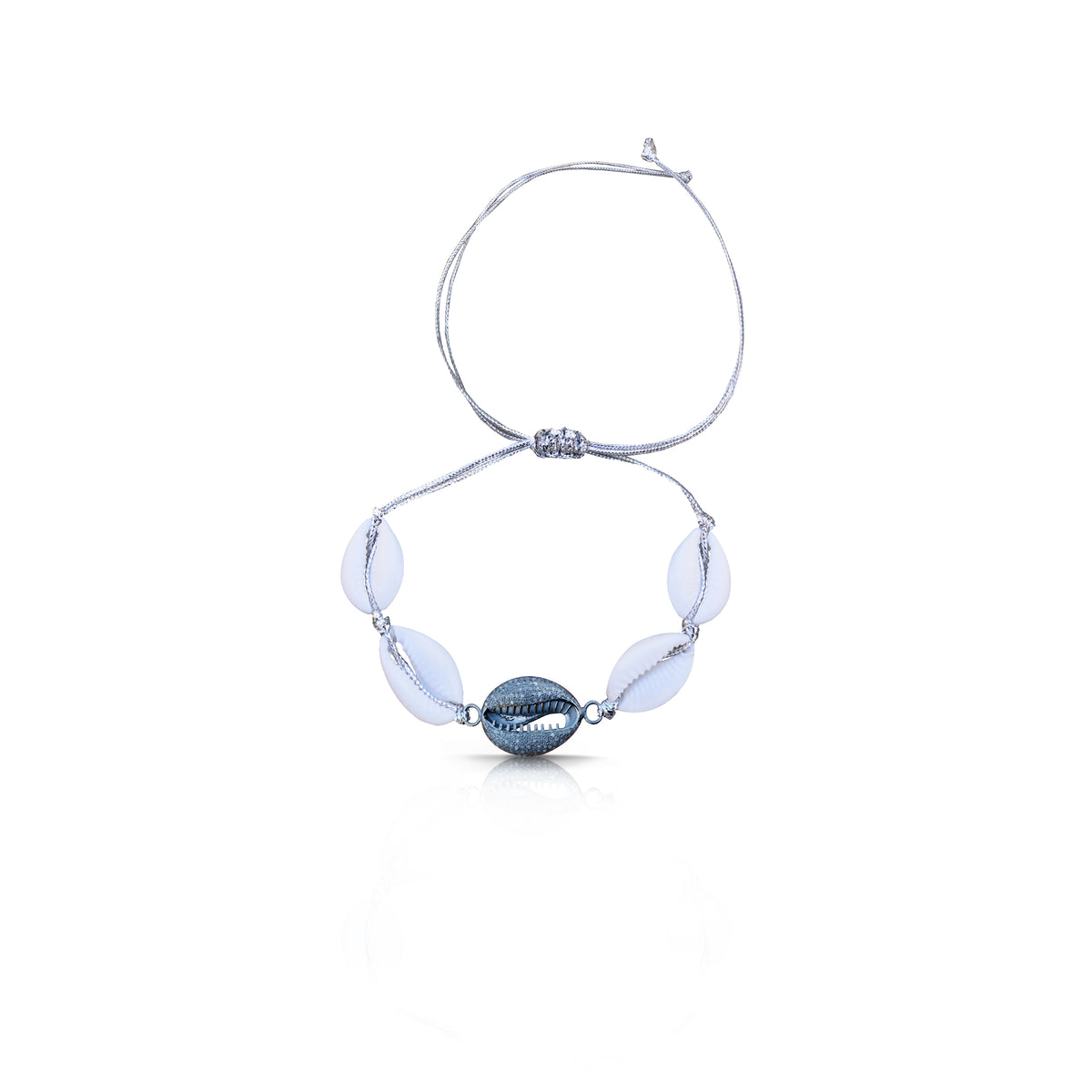 Silver Diamond Cowrie Bracelet