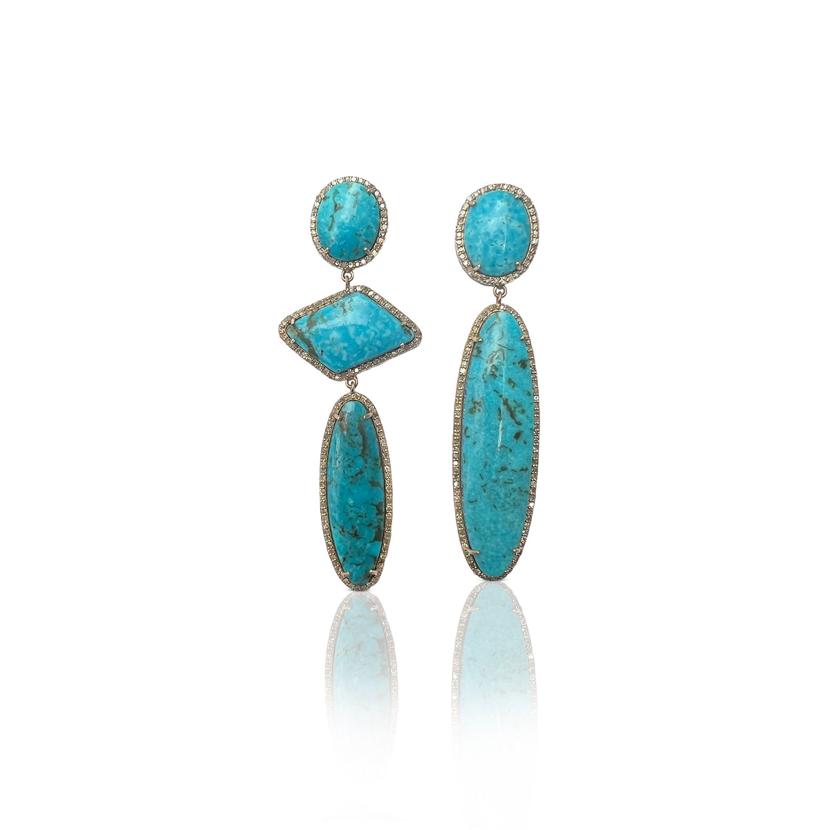 14k Kingman Turquoise Drop Earrings