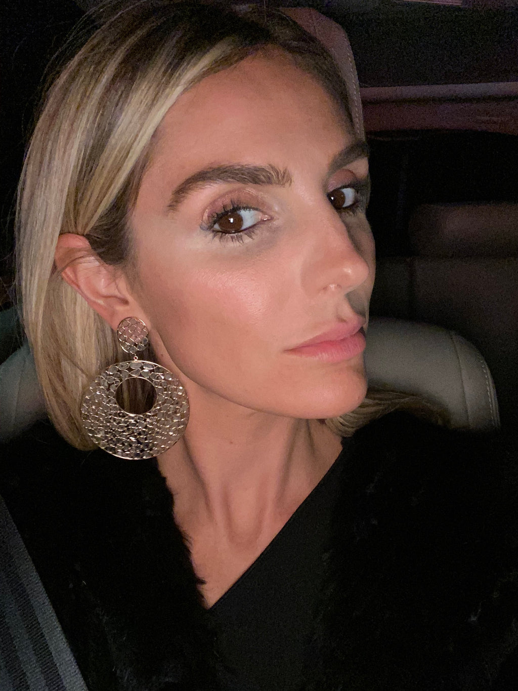 14k Yellow Gold Disco Earrings