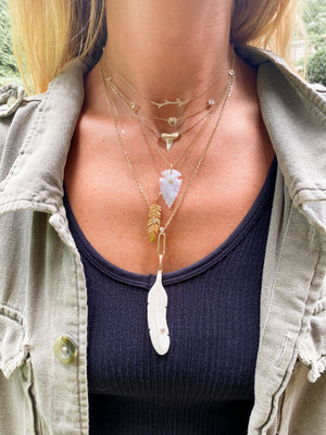 14k Sharks Tooth Dainty Necklace