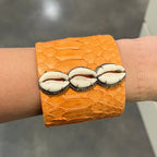 Orange Cowrie Python Cuff