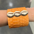 Orange Cowrie Python Cuff
