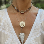 14k Headdress Coin Pendant