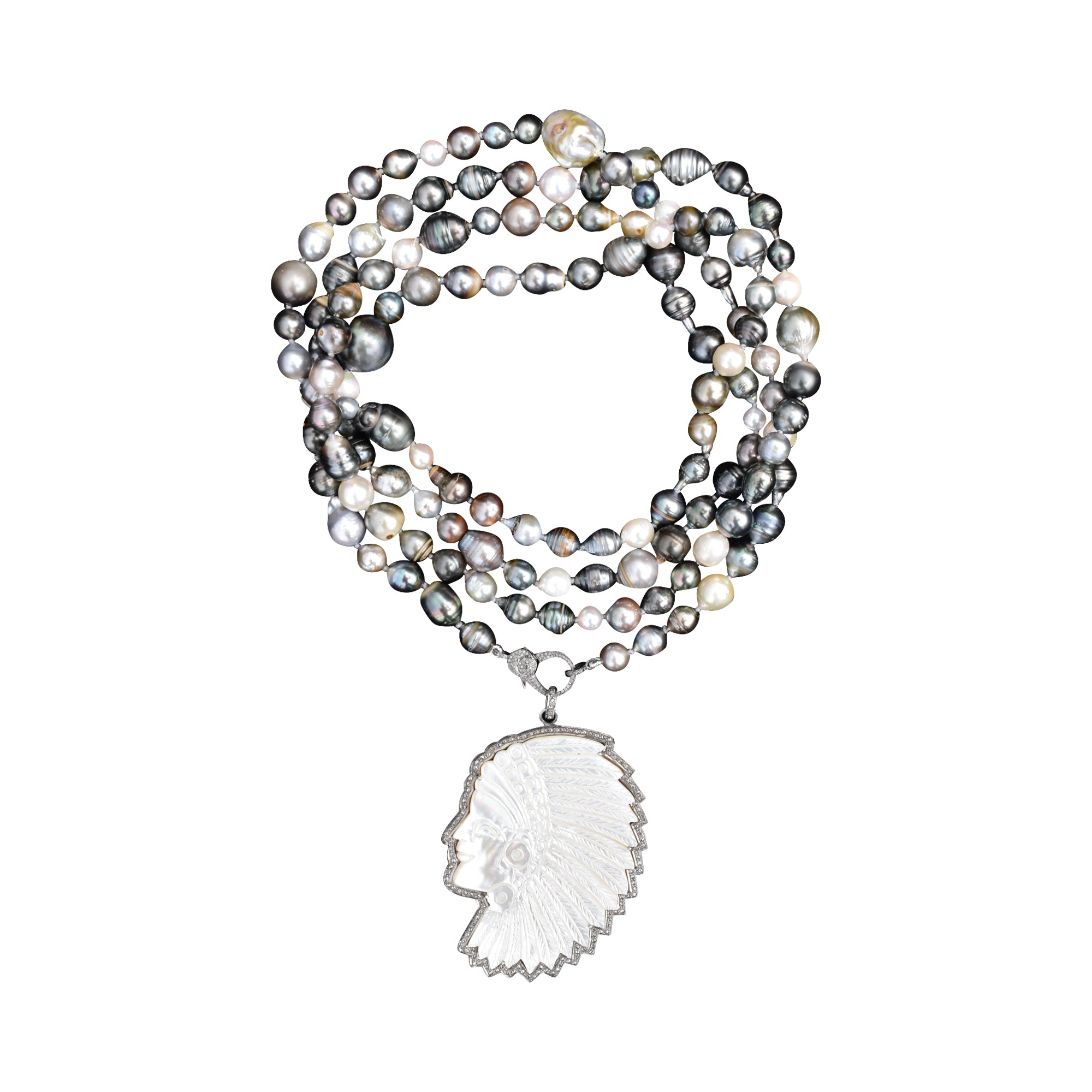 Long Tahitian Pearl Necklace with Clasp