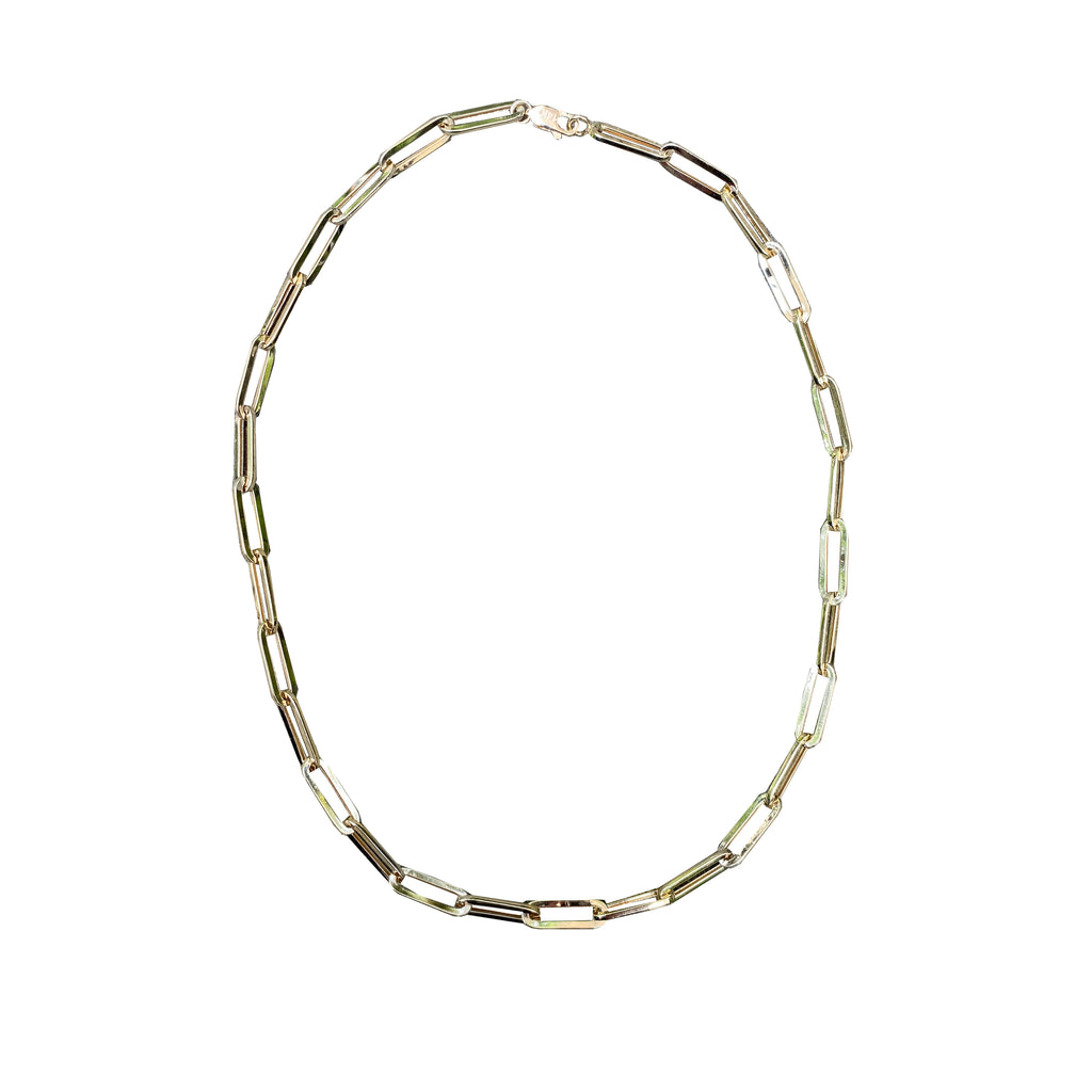 14k Yellow Gold Large Paperclip Necklace