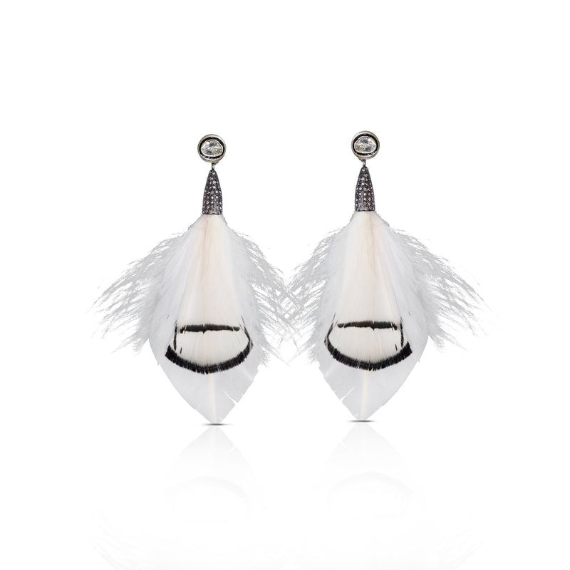 Amazon.com: Injoehom White Boho Feather Earrings For Women Long Tassel  Bohemian Jewelry White Gold Chain Cubic Zirconia Dangling Feather Earrings  Dangle Lightweight Handmade Cosplay Jewelry (White): Clothing, Shoes &  Jewelry