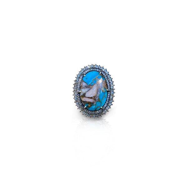 Opal & Turquoise Diamond Ring