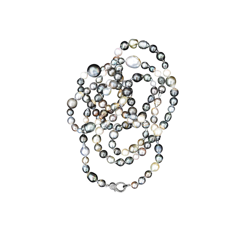 Long Tahitian Pearl Necklace with Clasp