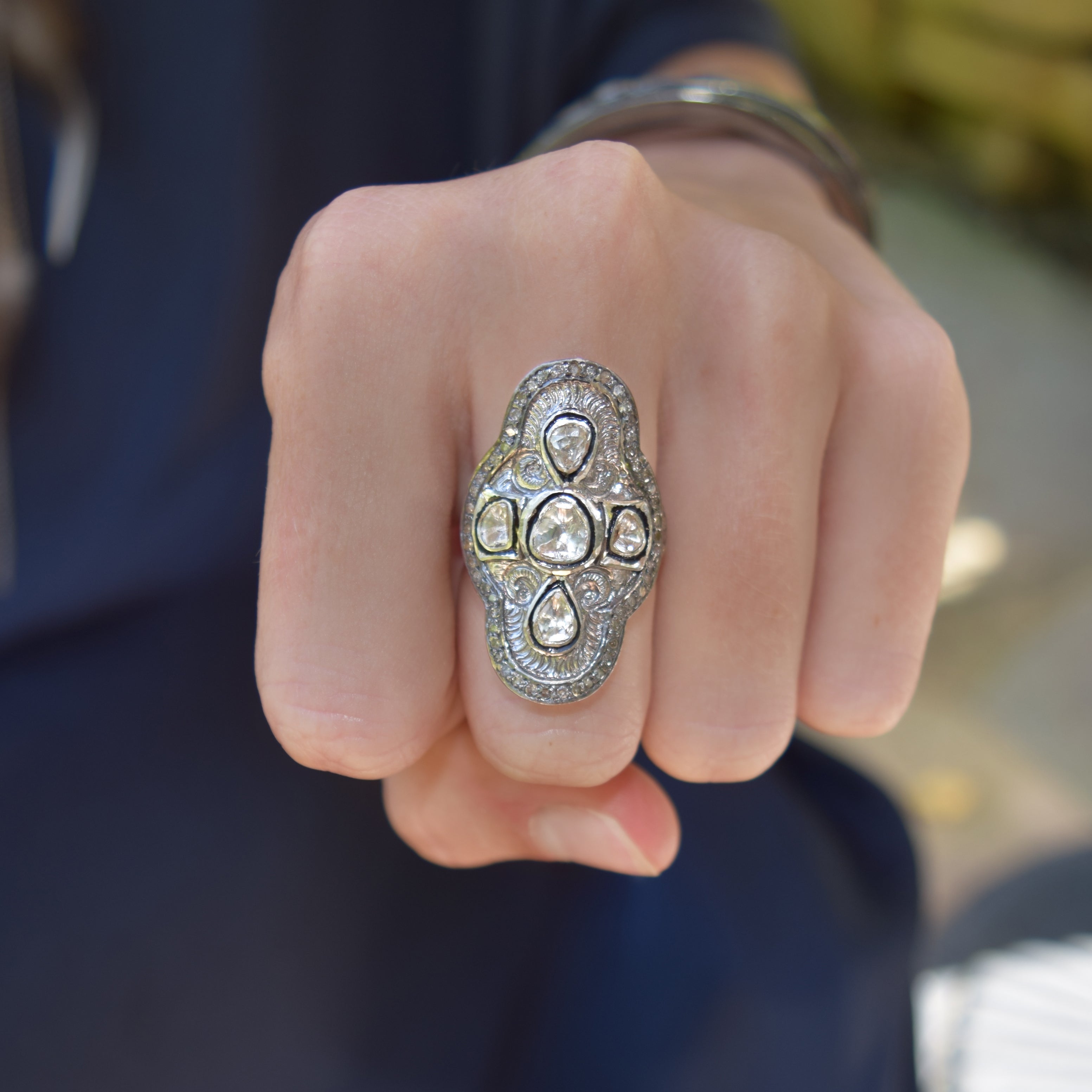 Sterling Silver Rosecut Ring