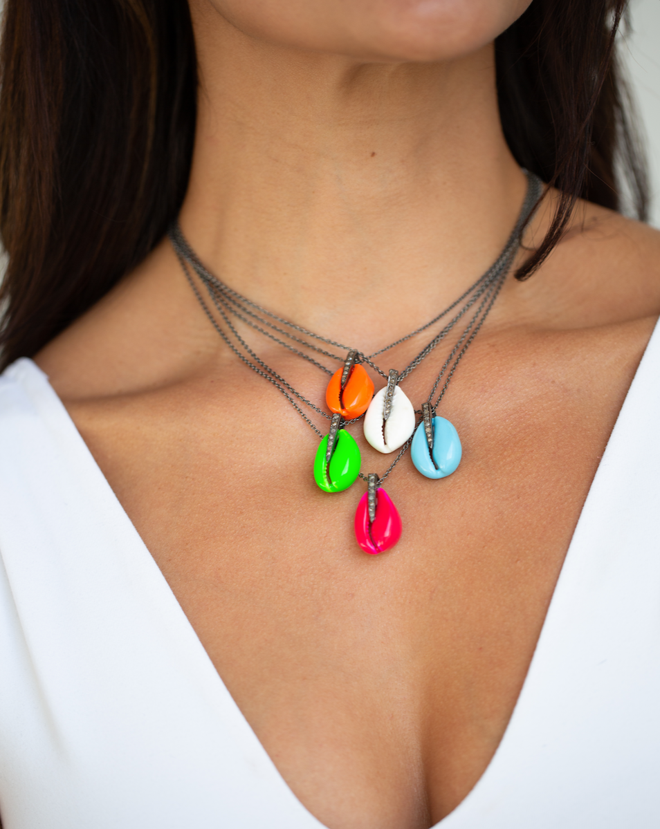Neon Cowrie Shell Necklaces