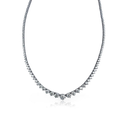 16" Round Diamond Graduated Tennis Necklace