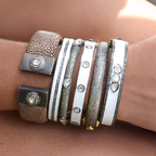 Pave + 6 Sliced Diamond Bangle