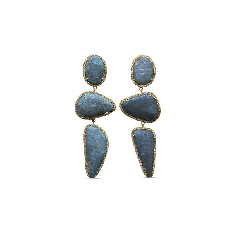 14k Gunmetal Silica Drop Earrings