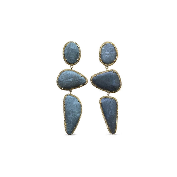 14k Gunmetal Silica Drop Earrings