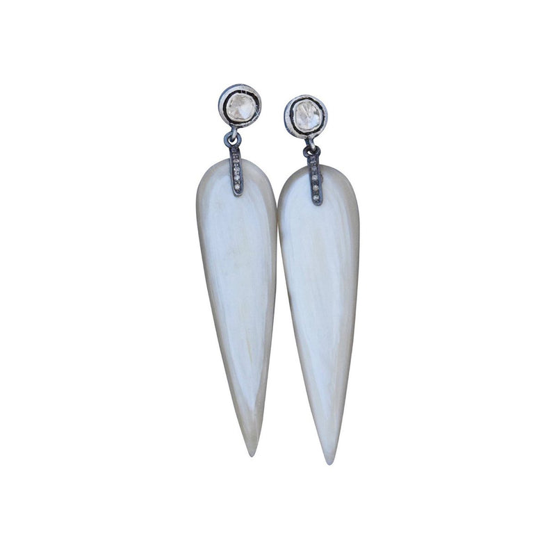 Horn Drop Diamond Stud Earrings Light