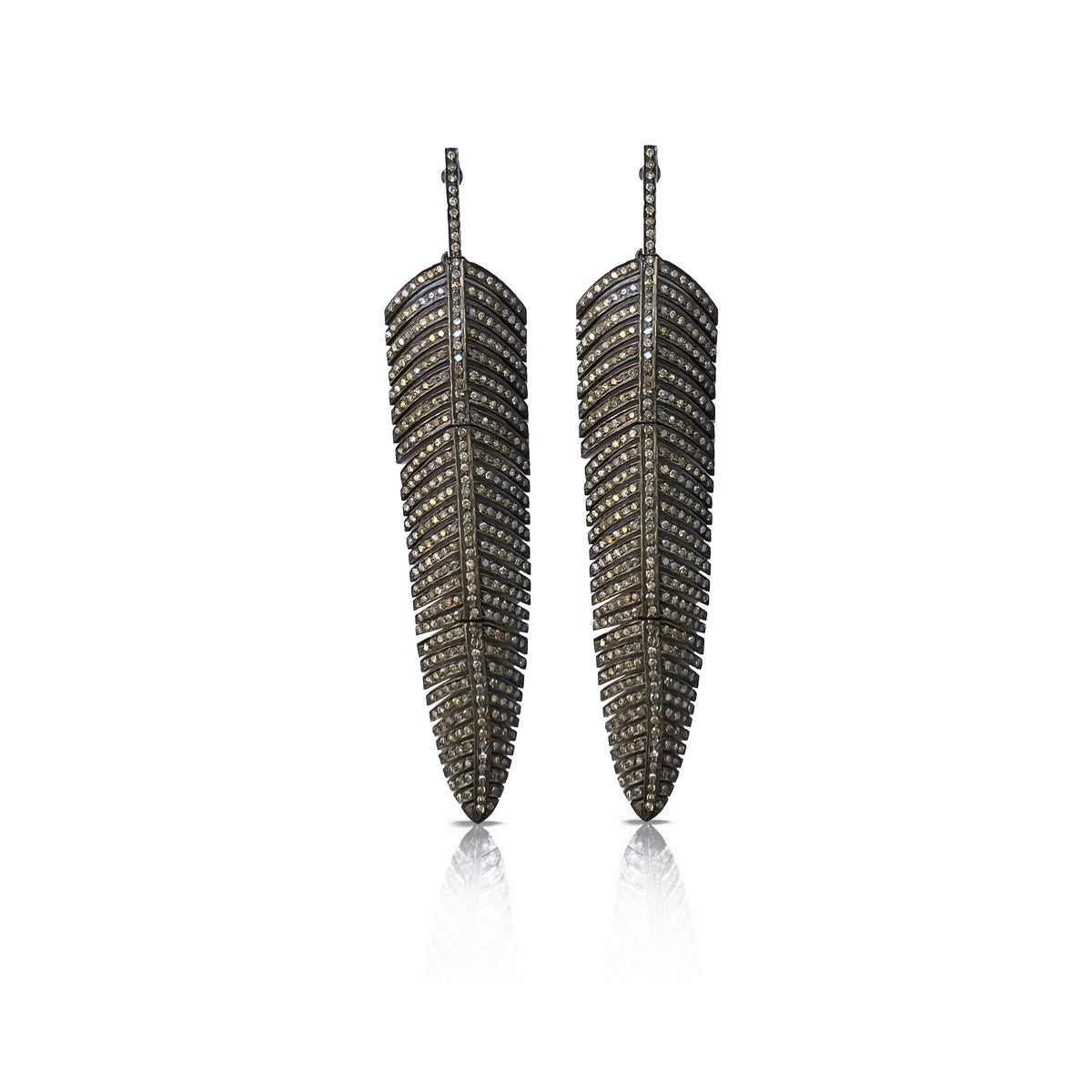 Full Pave Feather Earrings