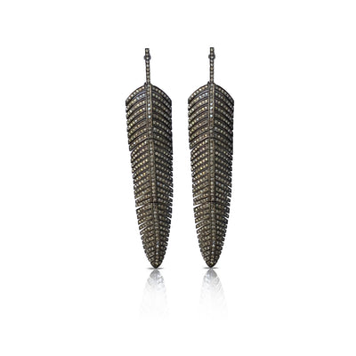 Full Pave Feather Earrings
