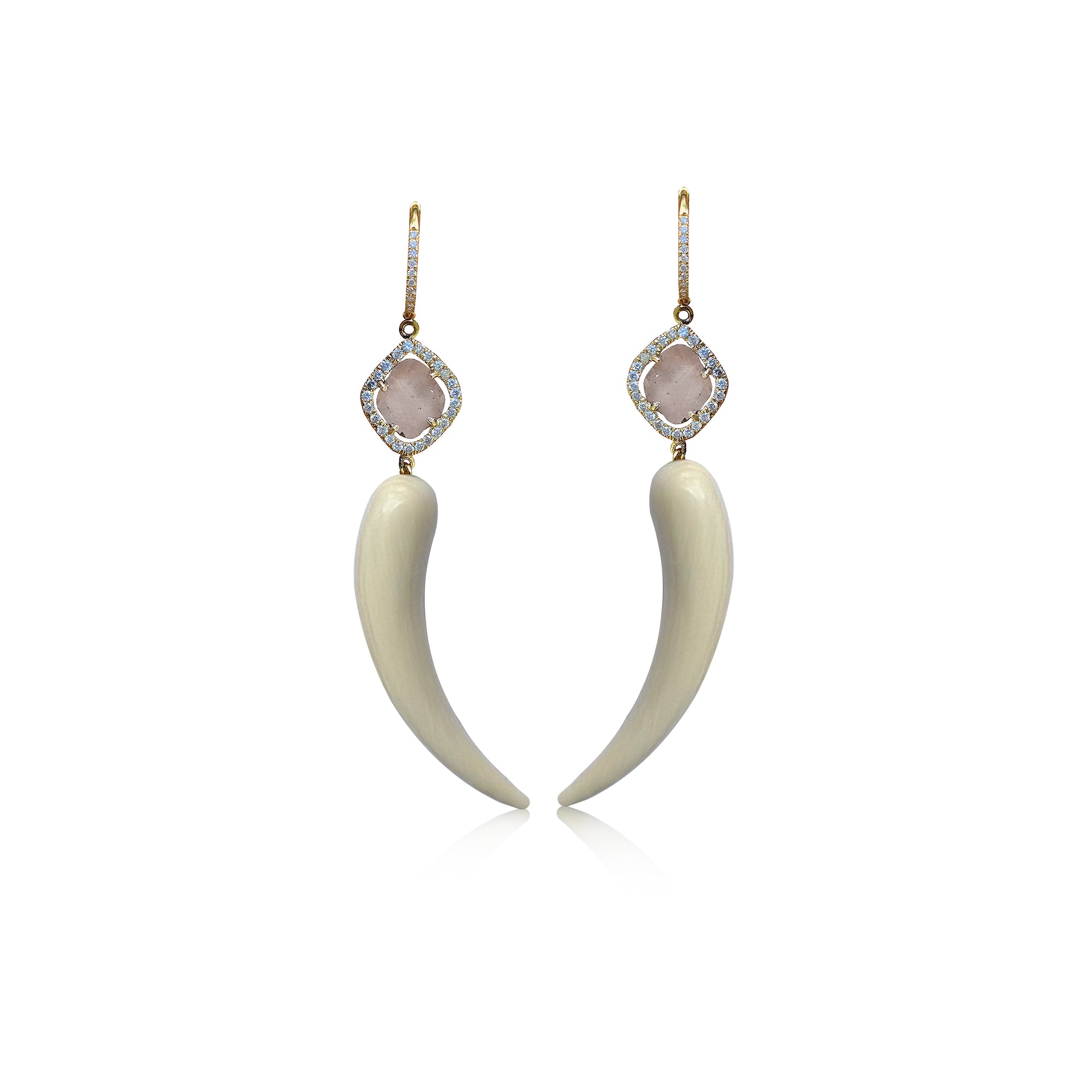 14k Tear Drop Tusk Earrings